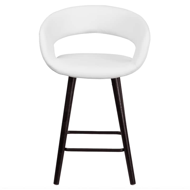 Contemporary Rounded Back Counter Height Stool with Wood Frame - 22"W x 19"D x 33.25"H
