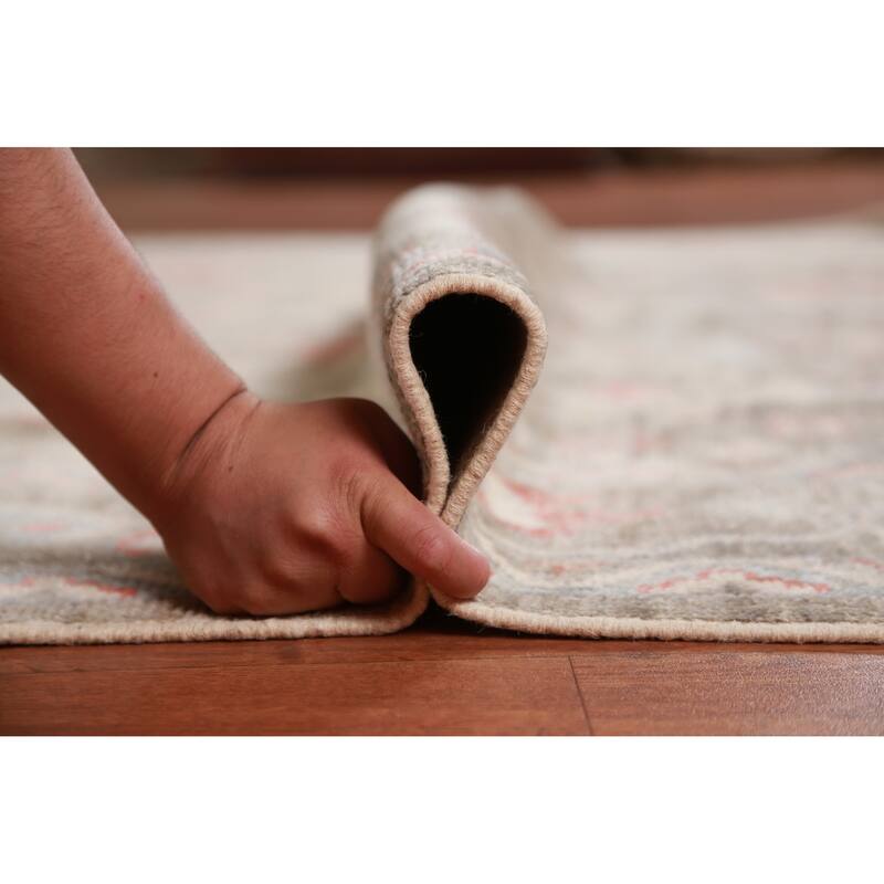 Hand Knotted Oriental 100% Wool Carpet Transitional All-Over Brown Oushak Area Rug - 8' 11'' X 6' 2''