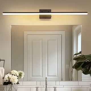 48 In. LED Modern Vanity Light, Single-Head, Matte Black Finish, 46W ...