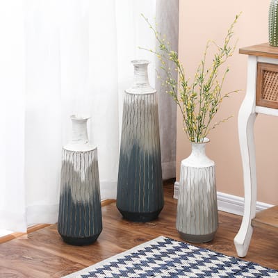 Multi-Color Ombre Metal Bottle Vases (Set of 3)