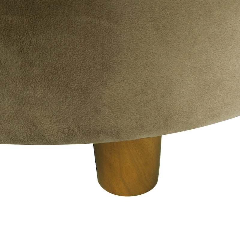 Jo Storage Ottoman, 28 Inch Round Tufted Lift Top, Sage Green Velvet