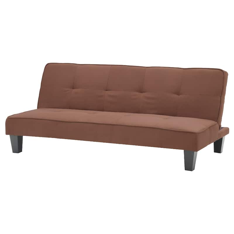 Faux Leather Tufted Straight Armless Sofa - 67" - Brown