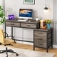 preview thumbnail 23 of 56, Computer Desk with 5 Drawers, Reversible Writing Desk with File Cabinet Printer Stand