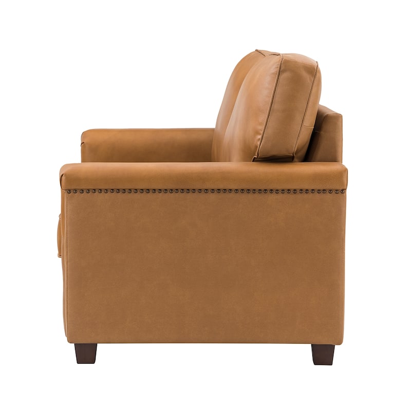 Irene Transitional Sofa with Nailhead Trim and Solid Wooden Legs