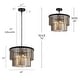 preview thumbnail 7 of 13, LNC Tifany Modern 4-Light Drum Colored Glass Chandelier for Dining Room Foyer - D 18" x H 15"