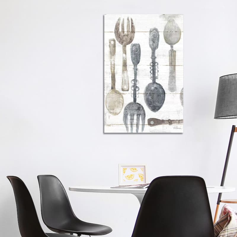 iCanvas "Spoons And Forks II Neutral" by Albena Hristova Canvas Print - 40x26x1.5