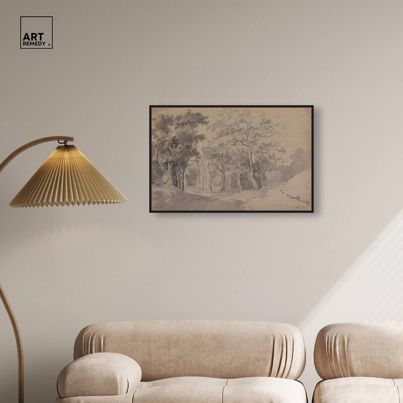Grove with Road and Haycart Canvas by Art Remedy