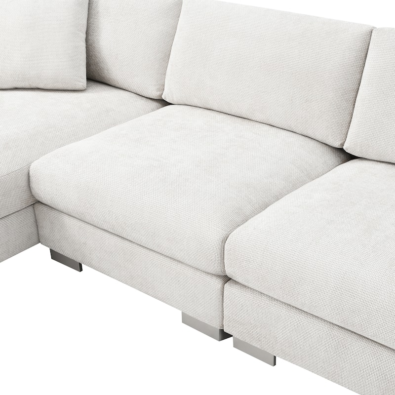 Cloud Sectional Sofa w/ 2 Pillows & Oversized Chaise Upholstered Sofa