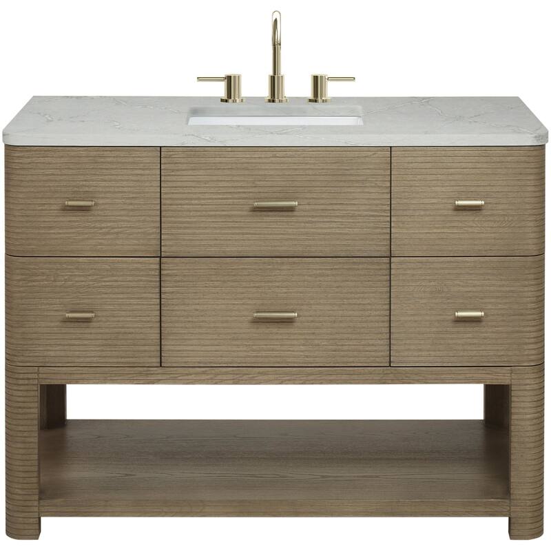 James Martin Vanities D704-V48-WVSL Lucian 48" Free Standing Single - Pebble Oak