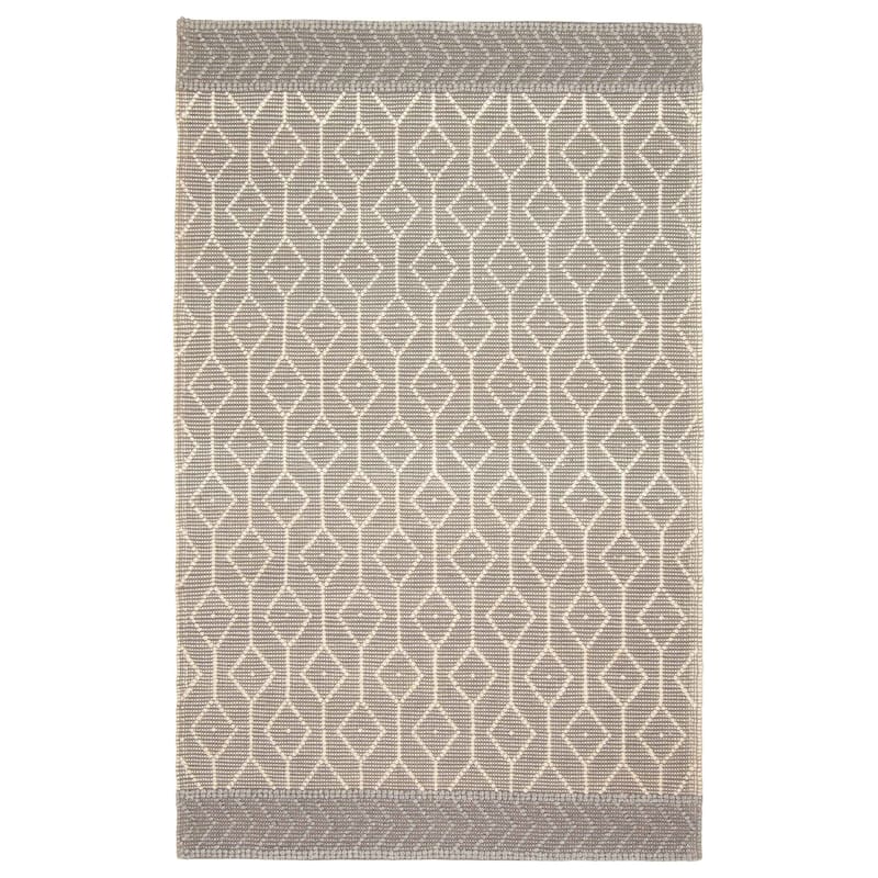 ECARPETGALLERY Braid weave Sienna Grey Wool Rug - 5'0 x 8'1 - Grey - 5'0 x 8'1