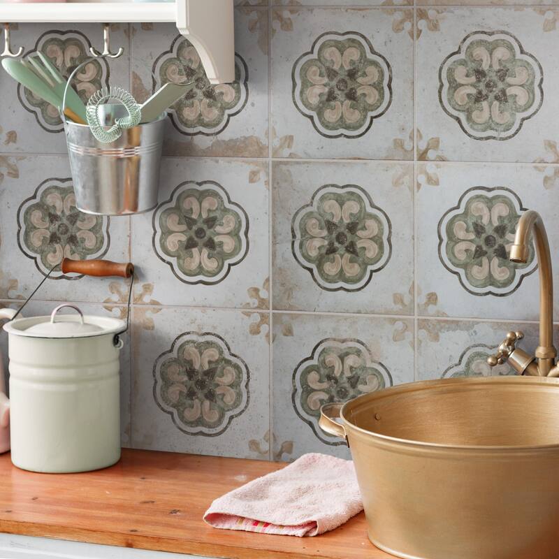 Merola Tile Kings Porto Flavia 17-5/8" x 17-5/8" Ceramic Floor and Wall Tile - Sample swatch