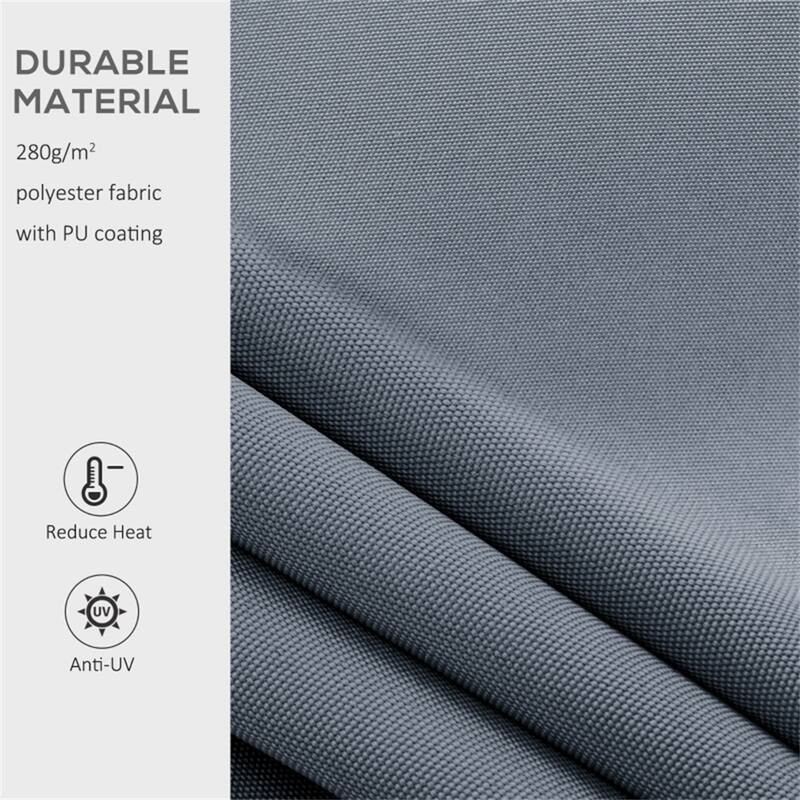 Dark Grey Aluminum Steel Polyester Retractable Patio Awning UV Rain - 116.25" W x 96.5" D