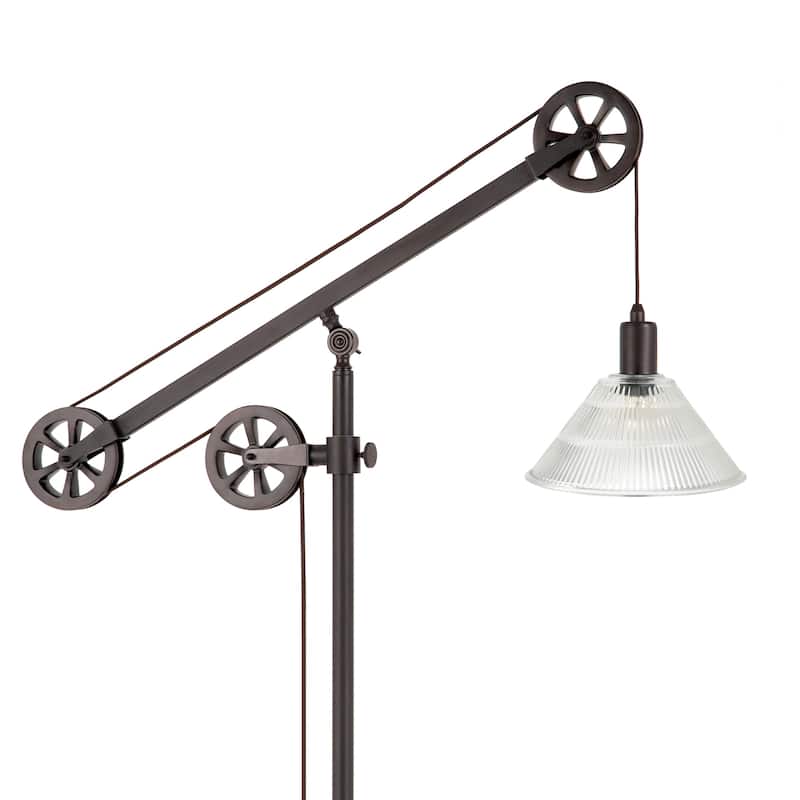 Carbon Loft Tirith Floor Lamp in Blackened Bronze Finish with Pulley