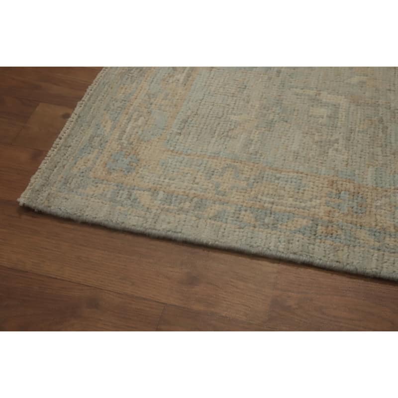 Vegetable Dye Wool Oushak Turkish Area Rug, Medallion Geometric Carpet - 10' 8'' X 8' 5''