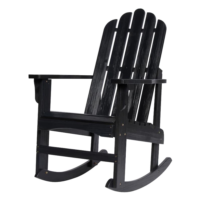 Venice Outdoor Adirondack Rocking Chair - Black