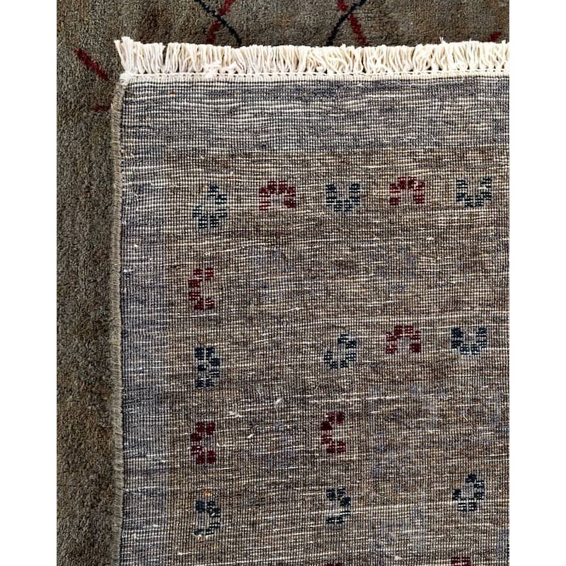 Overton Hand Knotted Wool Vintage Inspired Modern Contemporary Overdyed Gray Area Rug - 9' 1" x 12' 1"