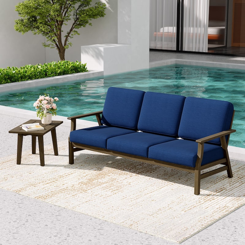 2-Piece Teak Outdoor Sofa Set with Table