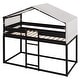 preview thumbnail 17 of 21, Solid Wood Twin Over Twin Bunk Bed with Removable Kids Play Tent