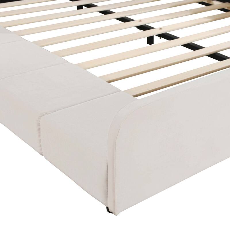 Grounded Bed, Mother & Child Bed with Bedside Desk & Round Stool