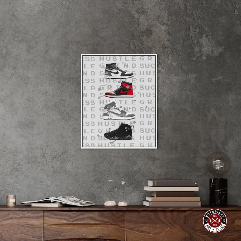 Notoriart Hype Sneakers Framed Sneaker 1 Piece Canvas Wall Art