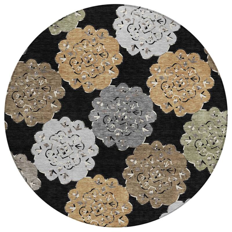 Machine Washable Indoor/ Outdoor Global Motif Chantille Rug