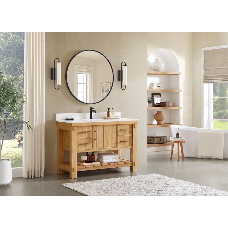 Paris Bath Vanity, Quartz Stone Top without Mirror