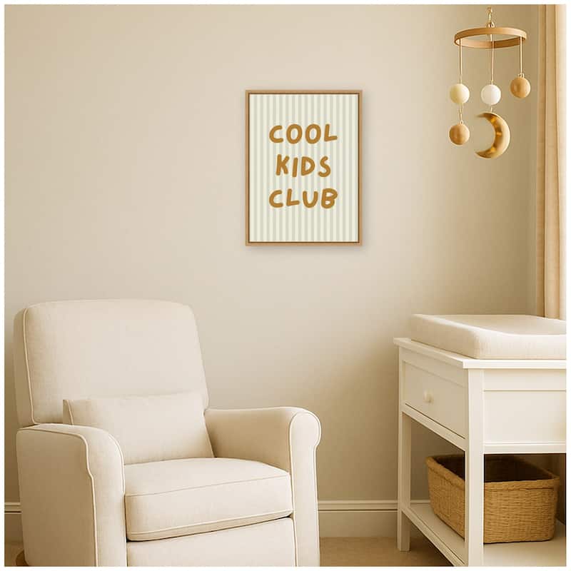 Kate and Laurel Cool Kids Club by Laura Moss Framed Canvas Wall Art Print