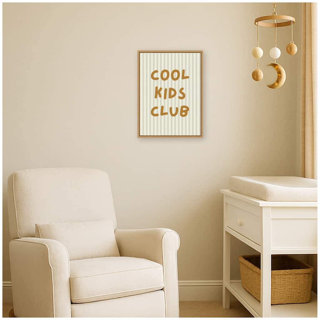 Kate and Laurel Cool Kids Club by Laura Moss Framed Canvas Wall Art Print