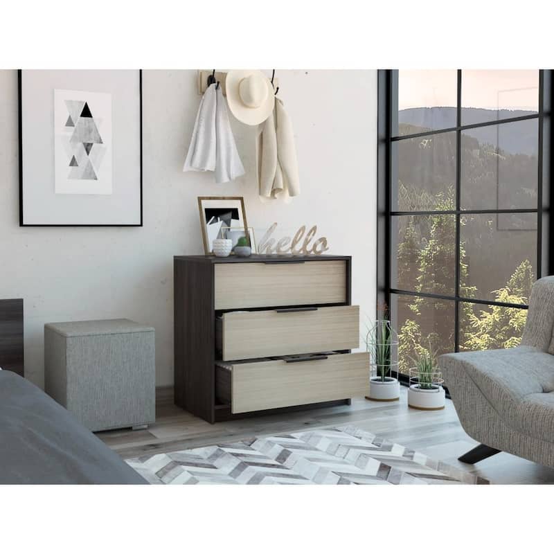 TUHOME Kaia 27-inch Wide Contemporary 3 Drawer Dresser