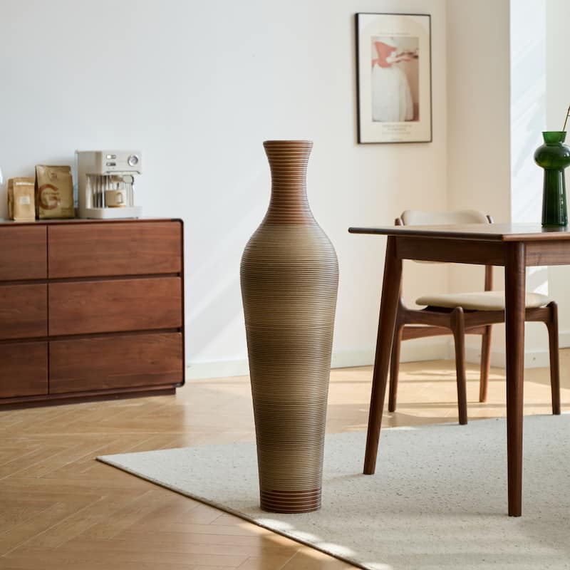 39" Classic Tall Flower Holder, Artificial Rattan Floor Vase
