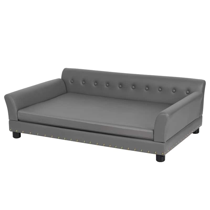 Leather Orthopedic Dog Sofa Elevated Bed Waterproof with Removal Cover