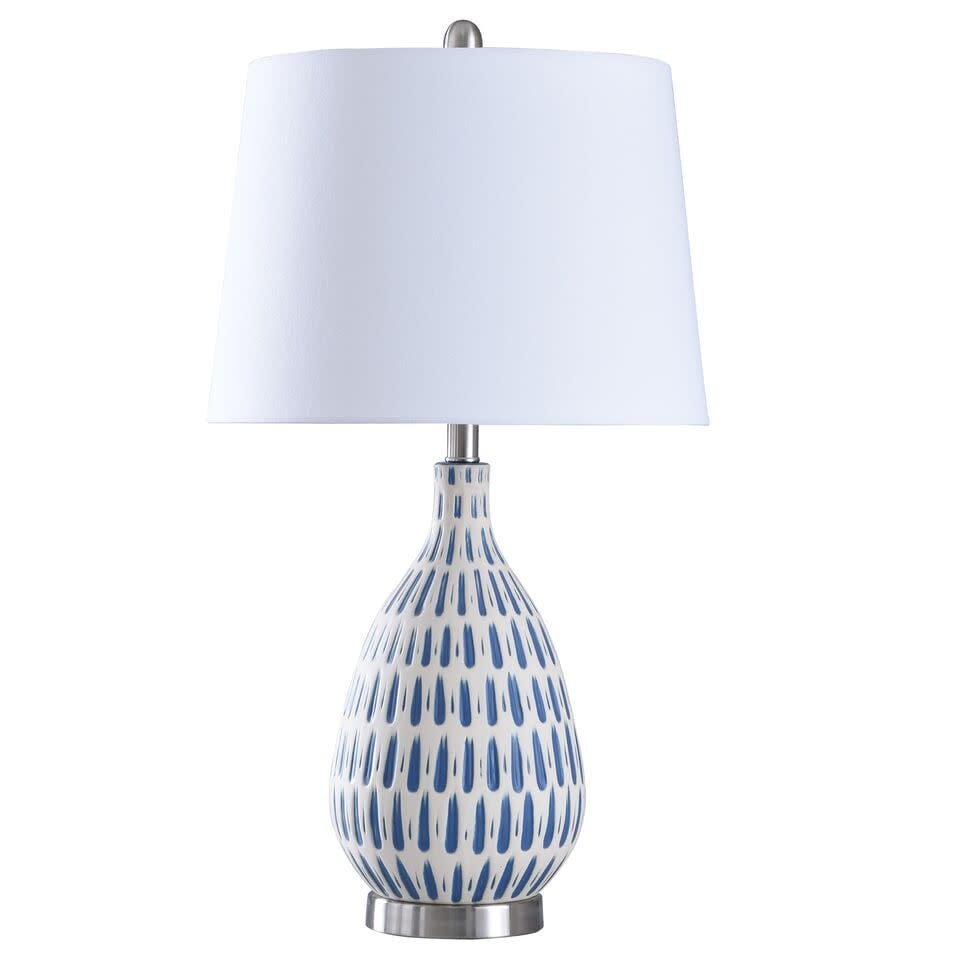 Shop Delacora Sc L10278 Single Light 28 Tall Vase Table Lamp Blue Overstock 28047086
