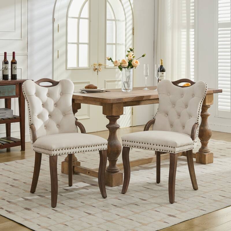 Set of 2 Velvet Dining Chairs