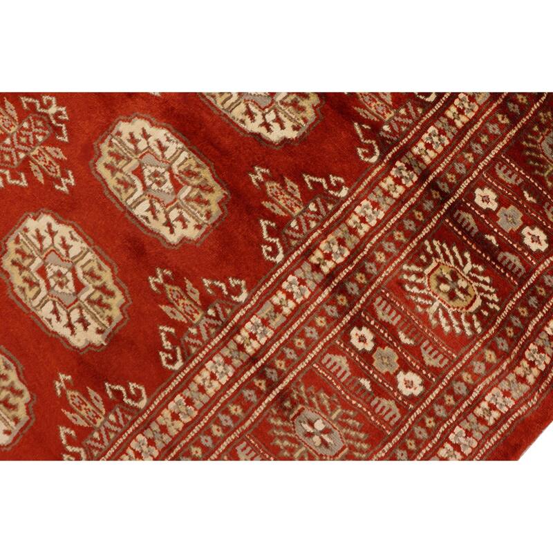 Tribal Bokhara Bentley Rust/Beige Hand Knotted Wool Rug - 4'2'' x 6'0''