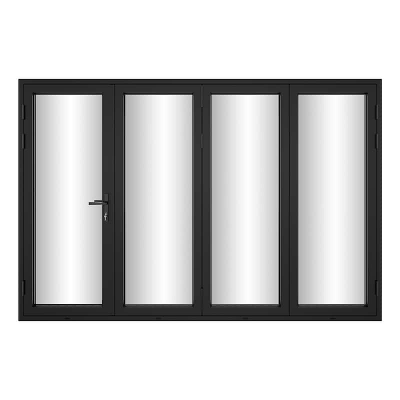 KaMic 120" x 96" 4-Panel Aluminum Patio Folding Door Left to Right-Outswing