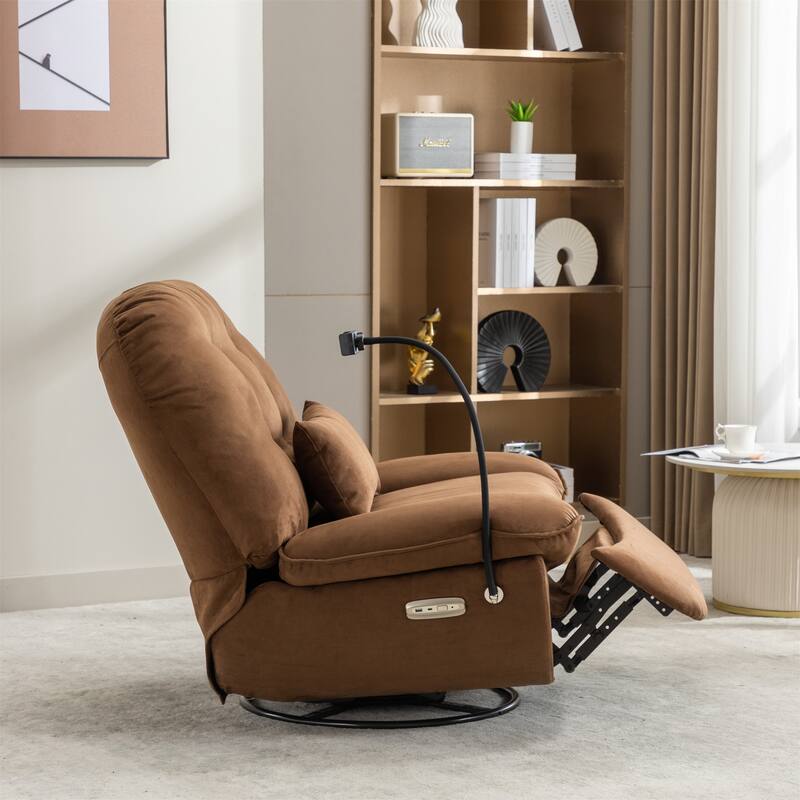 Swivel Power Recliner Chair with USB Port and Bluetooth Music Player