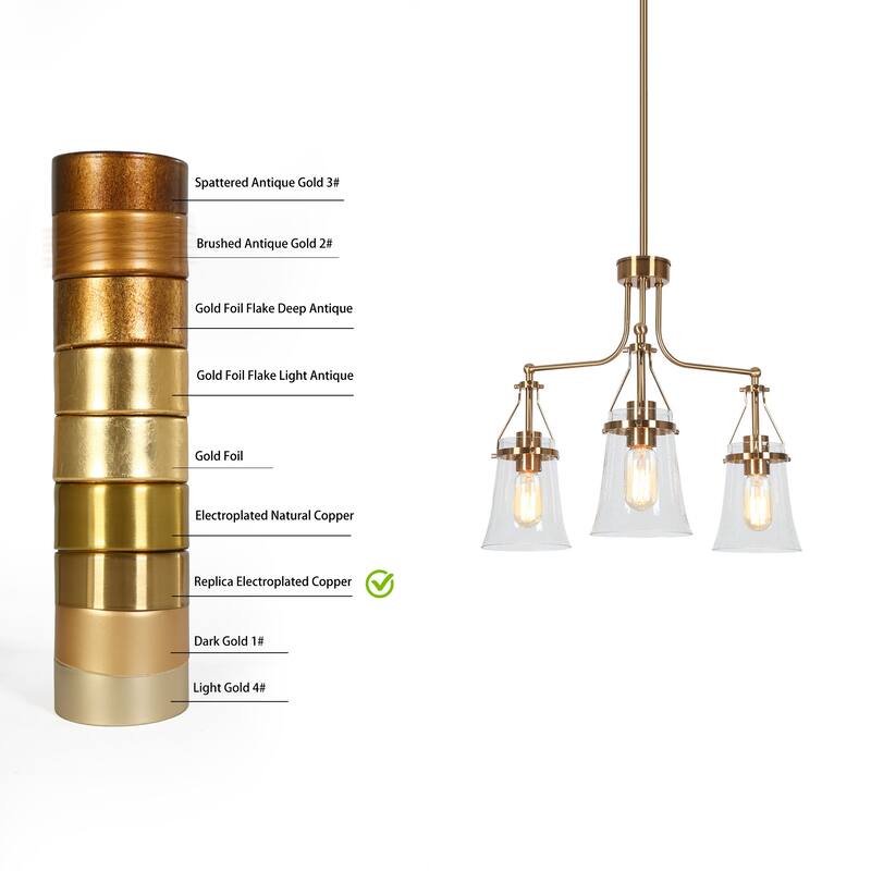Haye Modern 3-Light Wheel Chandelier Cluster Pendant Lights for Kitchen Island - D 21.3" x H 16.9"
