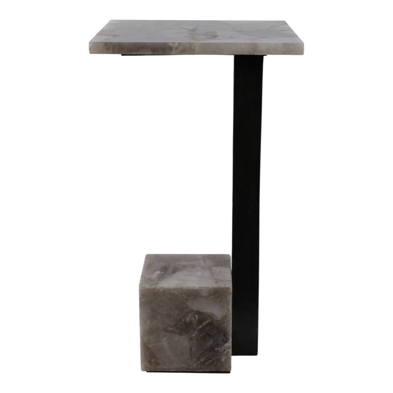 Metal Accent Table Modern Geometric Base Sleek Contemporary Design