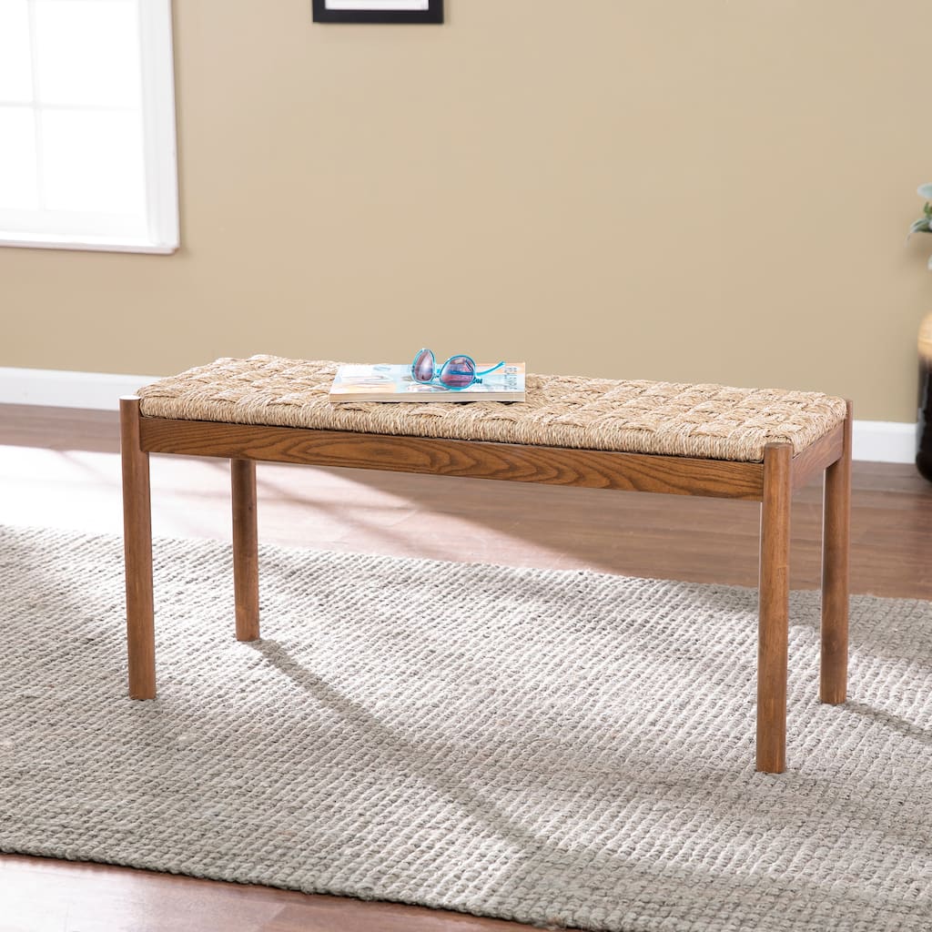 SEI Furniture Scotts Coastal Brown Wood Bench