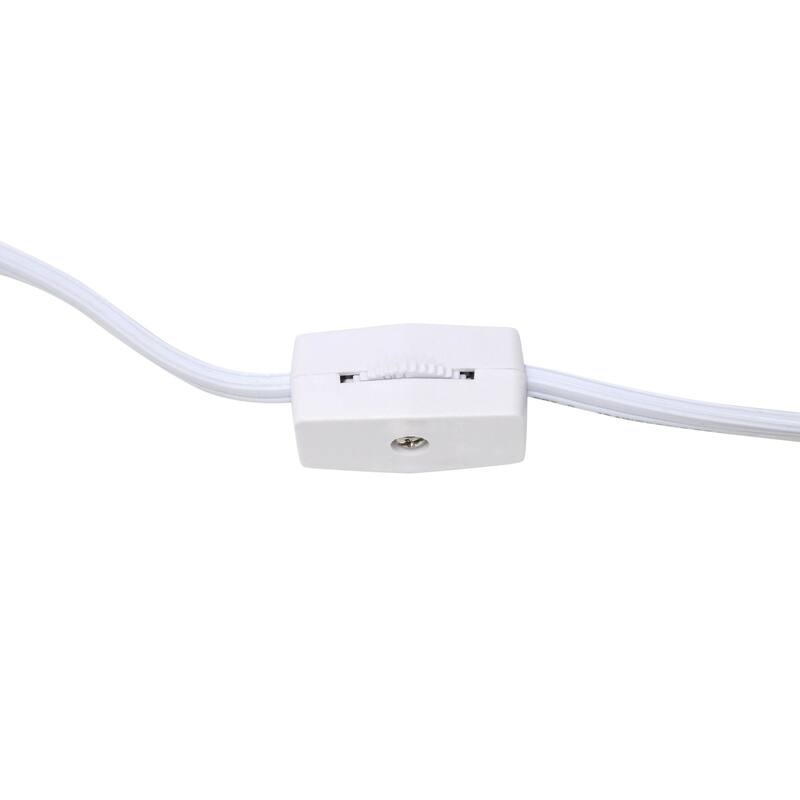 16.33 in. White Finish Table Lamp with White Shade, Sturdy Table Lamp for Living Rooms and Bedrooms