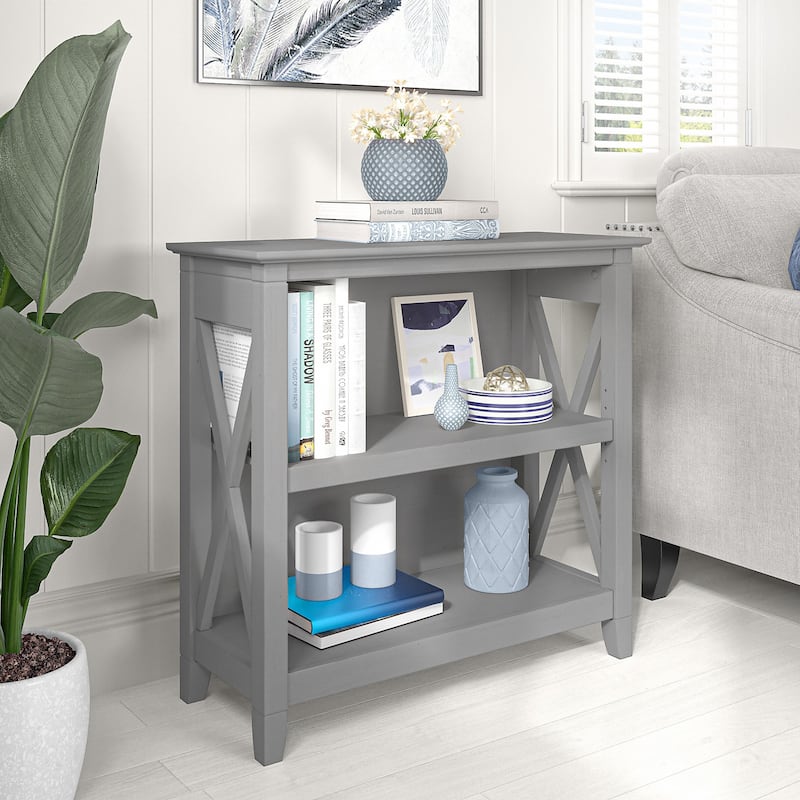 Key West Small 2 Shelf Bookcase by Bush Furniture - Cape Cod Gray