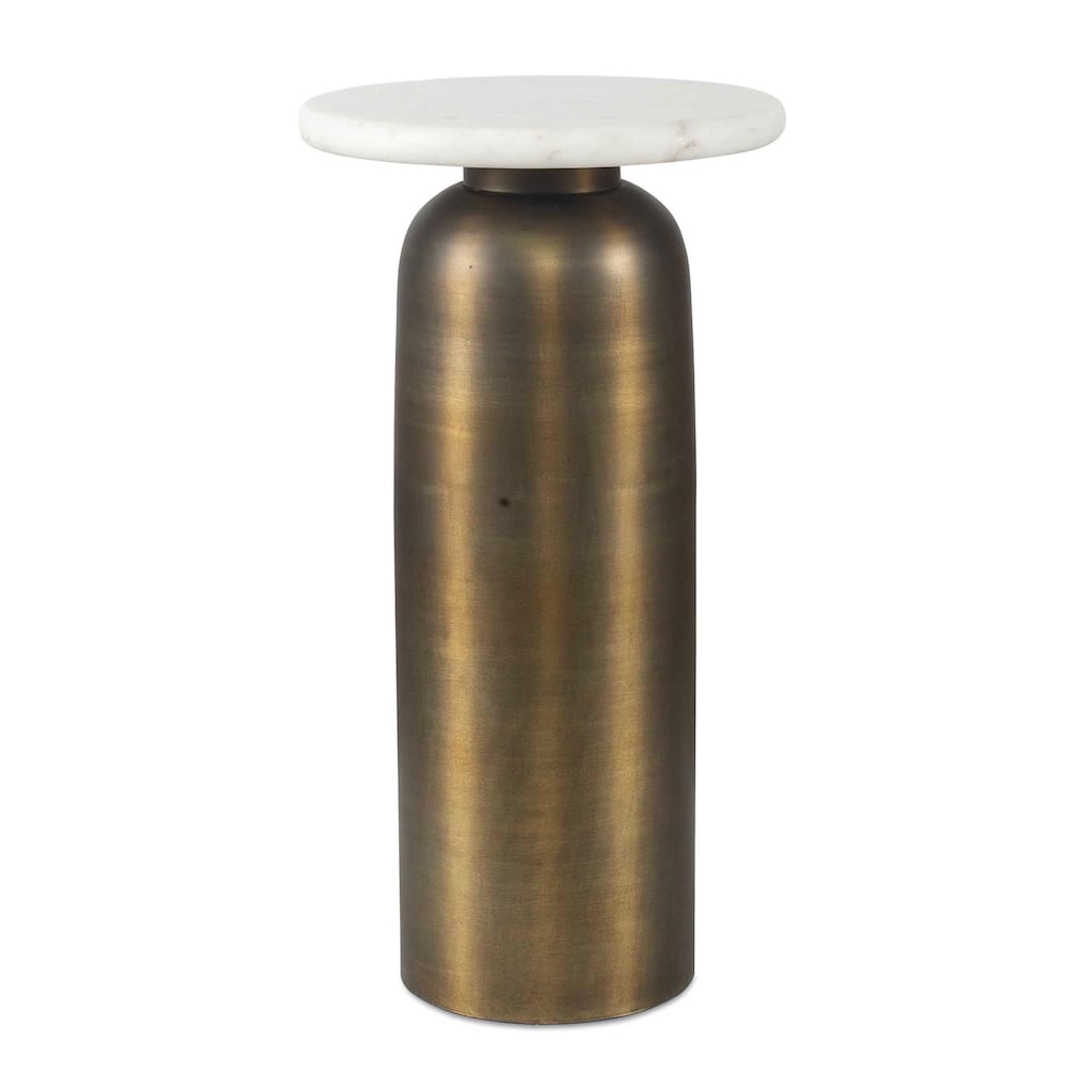 Uttermost 50251 Reiss 12" Wide Aluminum and Marble Table