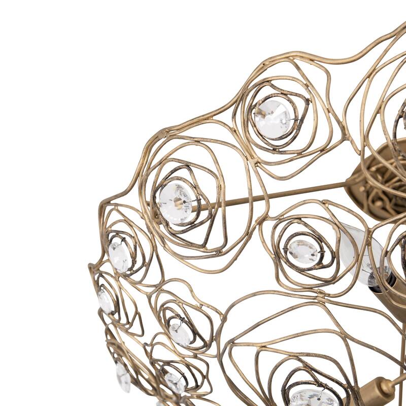 Varaluz Ethereal Rose 3-Light Inverted Semi-Flush Ceiling Light - Havana Gold Ombre