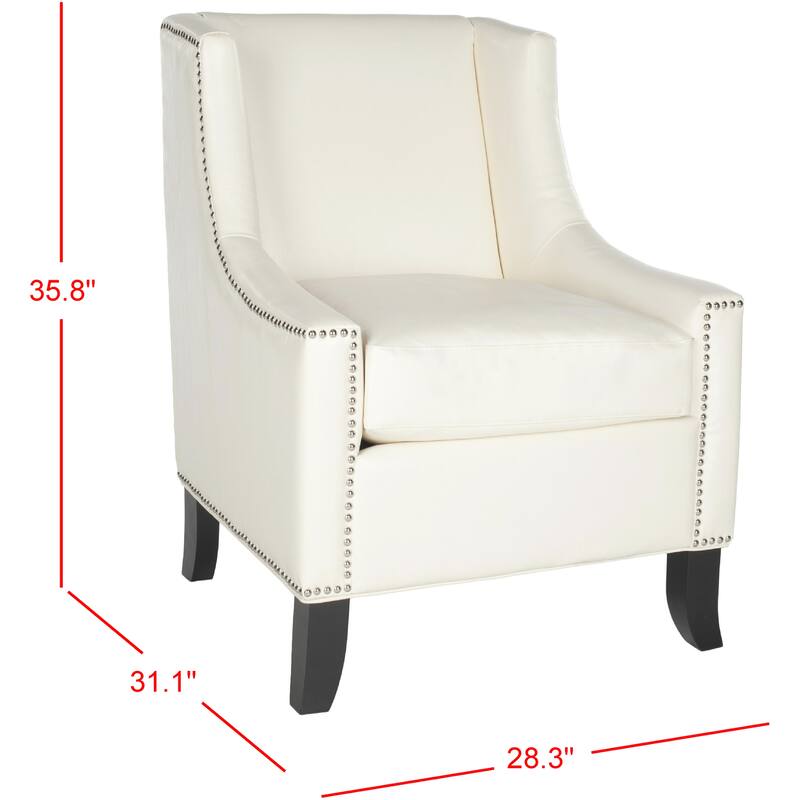 SAFAVIEH Jenilee Antique White Club Chair - 28.3" x 31.1" x 35.8" - 28Wx31Dx36H