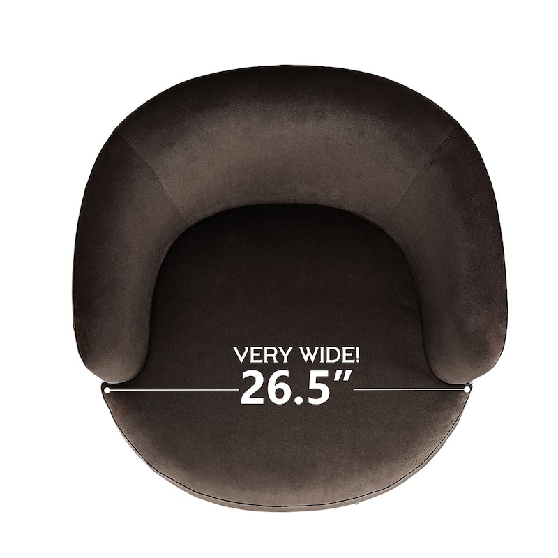 26.5" Wide Velvet Small Swivel Barrel Accent Chair(Set of 2)