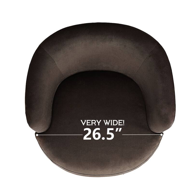 26.5" Wide Velvet Small Swivel Barrel Accent Chair