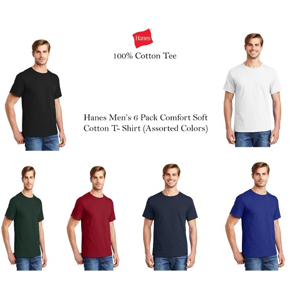 hanes 6 pack t shirt