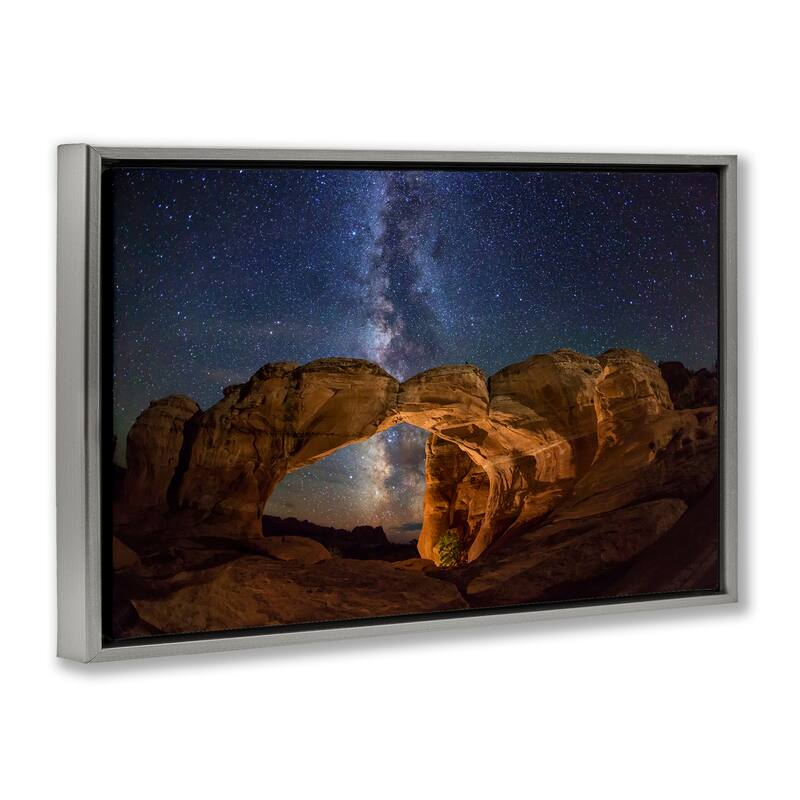 Stupell Starry Sky Through Desert Arch Framed Floater Canvas Wall Art Design By Royce Bair