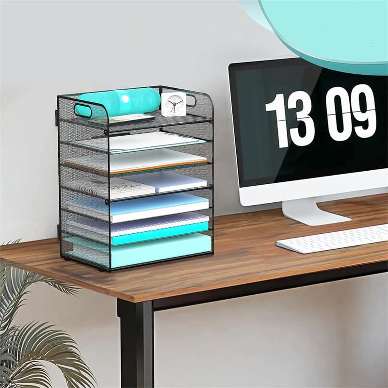 7-Tier Paper Letter Tray Organizer for Desk - 12.6"L x 9.06"W x 16.5"H
