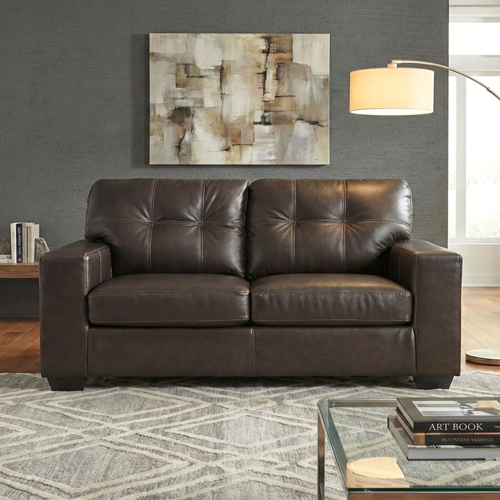Roundhill Furniture Holmes Leather Upholstered Loveseat